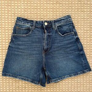 Zara Dark Blue Jean Shorts